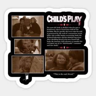 Child's Play (1988) Synopsis Design Sticker